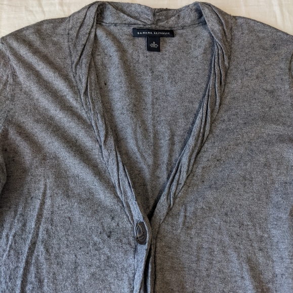 Banana Republic Wool Blend V Neck Button Down Cardigan Pockets Small - Picture 3 of 11